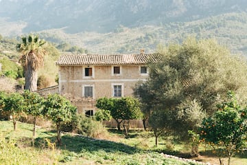 a house with trees in the background