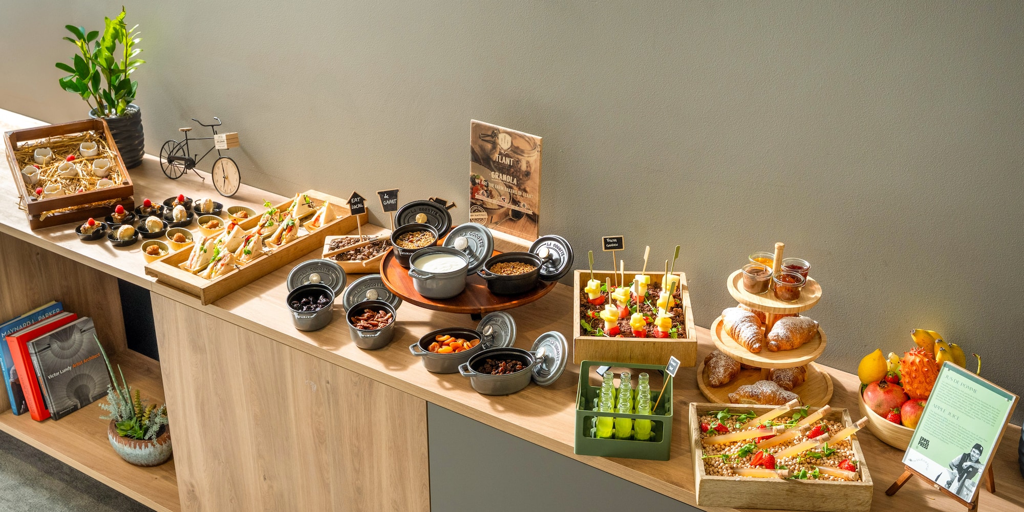 a table with food on it