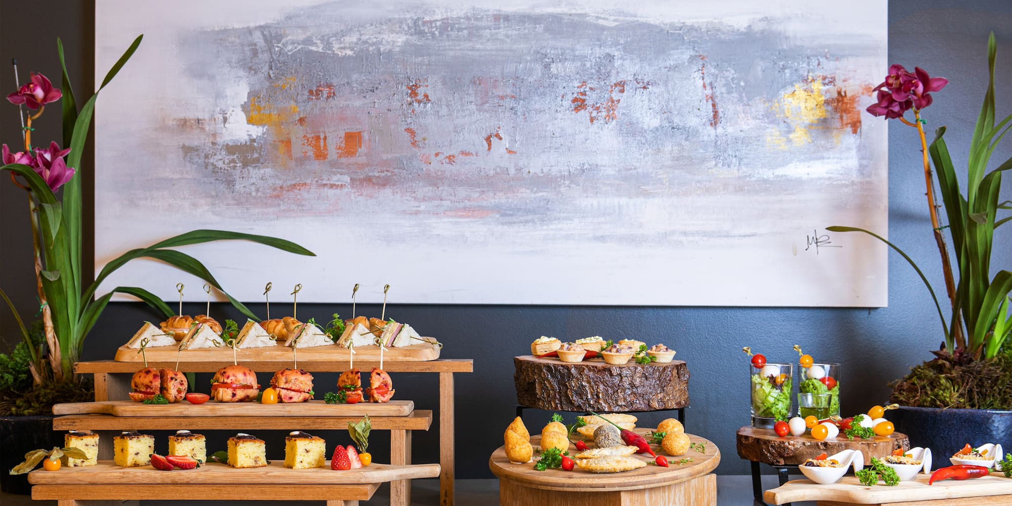 a table with food on it