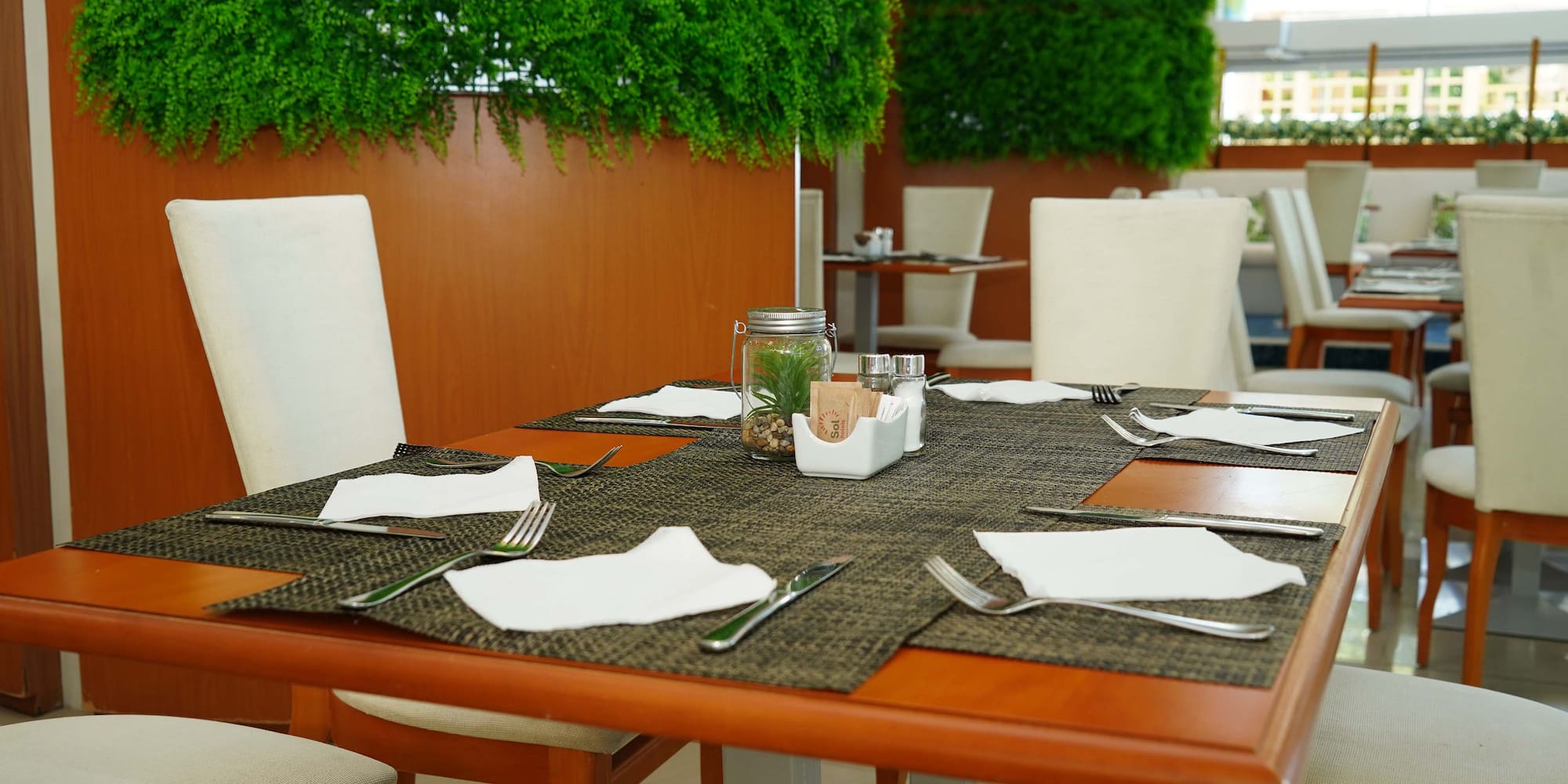 a table with a place setting