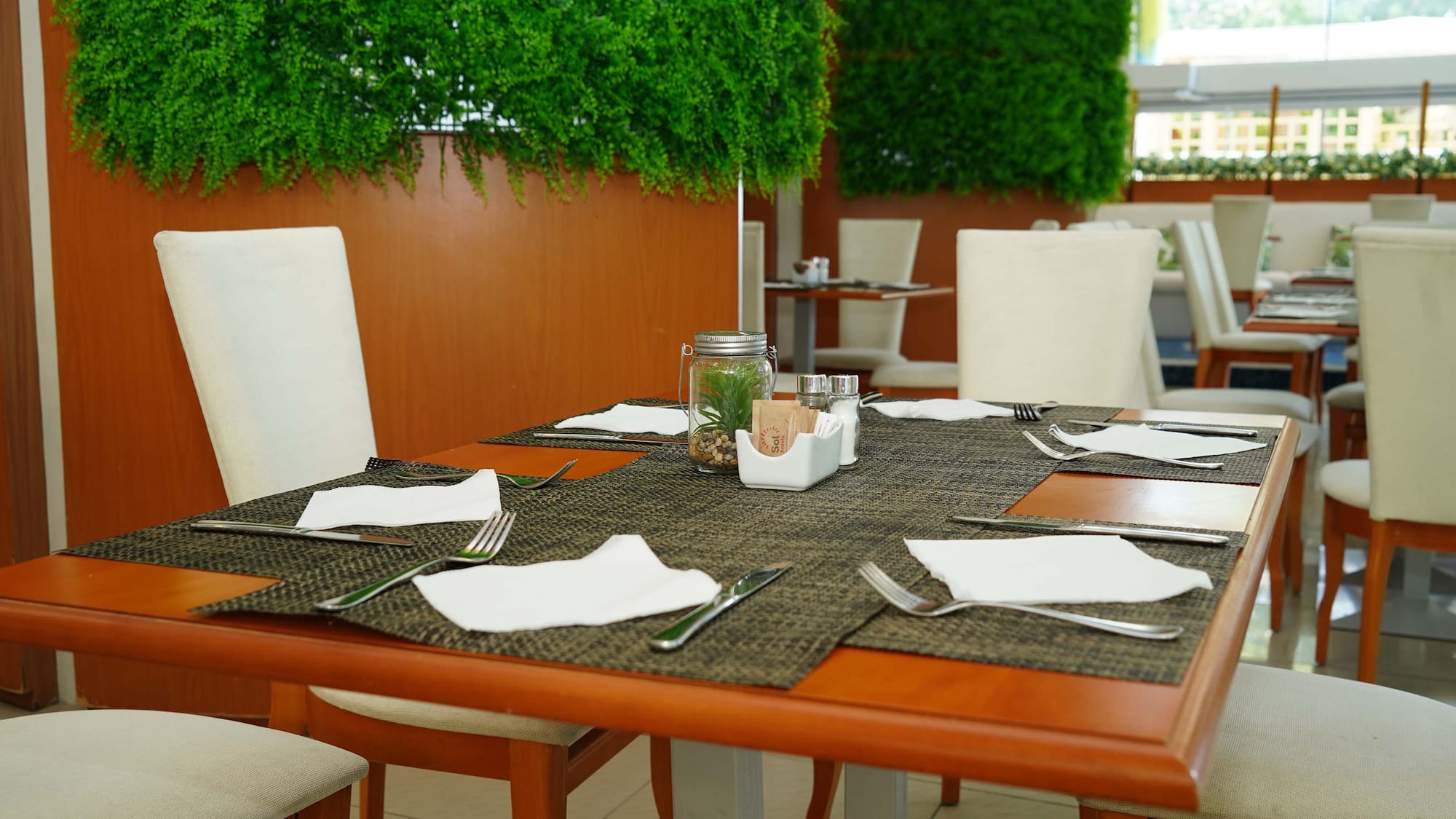 a table with a place setting