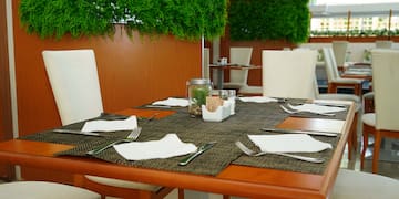 a table with a place setting