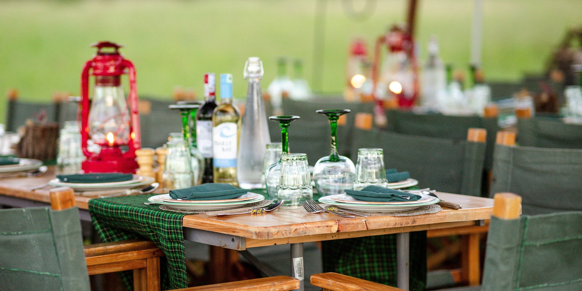 a table set up for a dinner party
