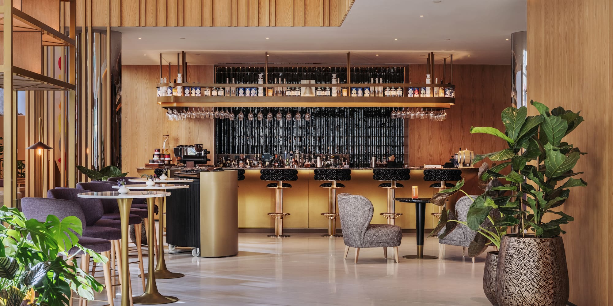 a room with tables and chairs