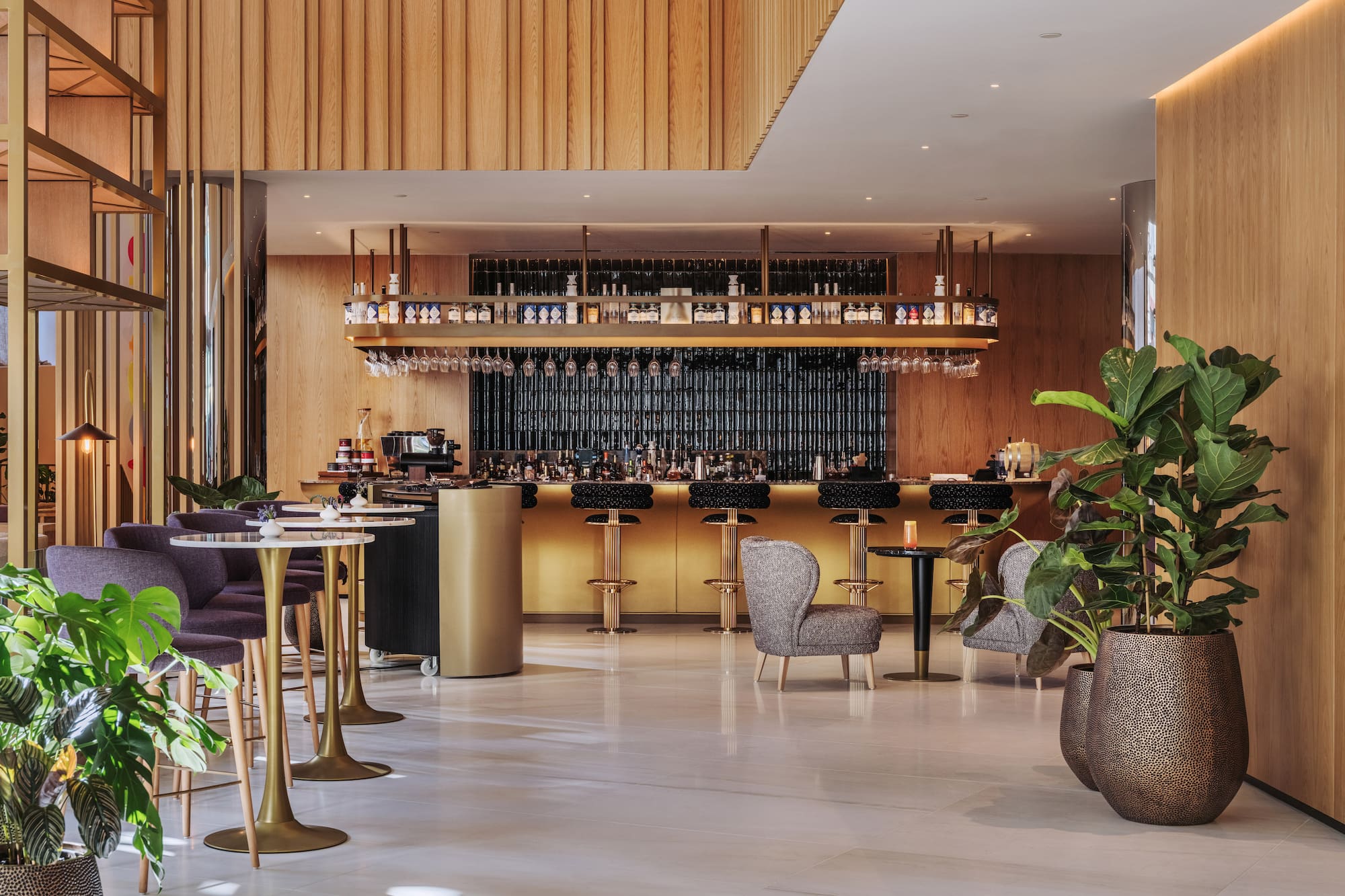 a room with tables and chairs