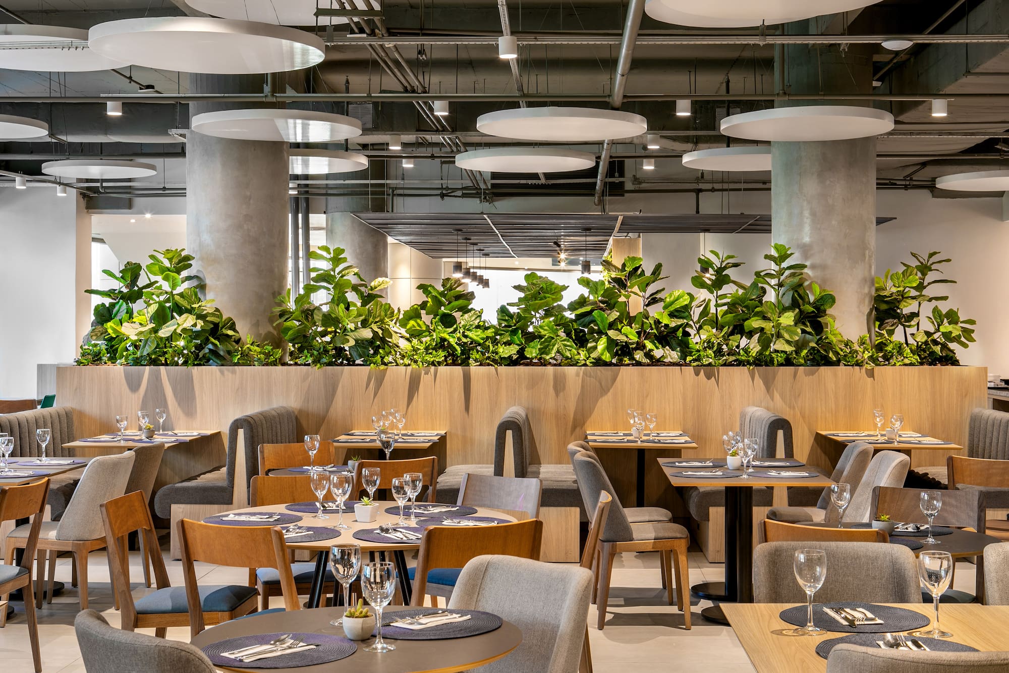 a restaurant with tables and chairs