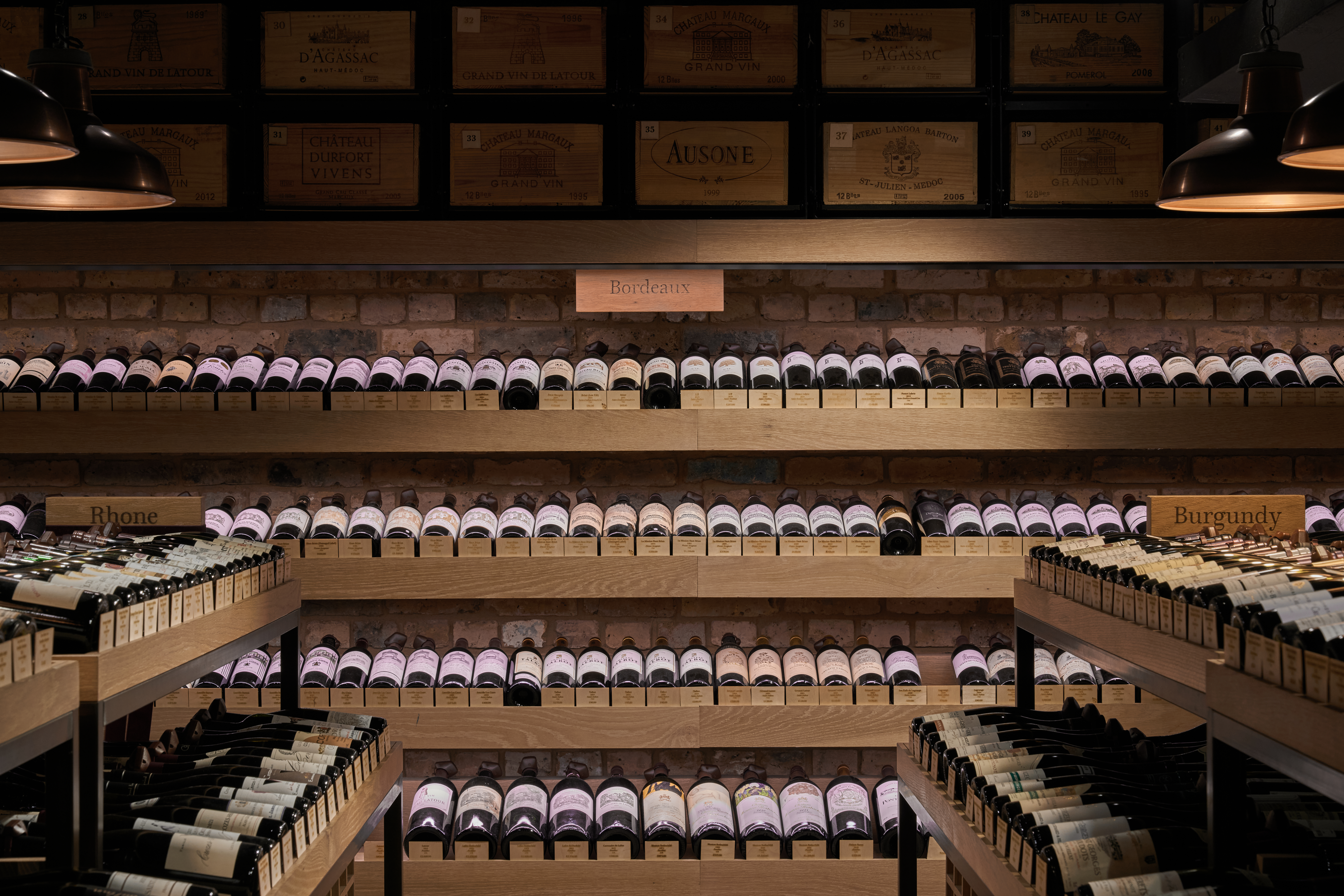 a wine cellar with many bottles