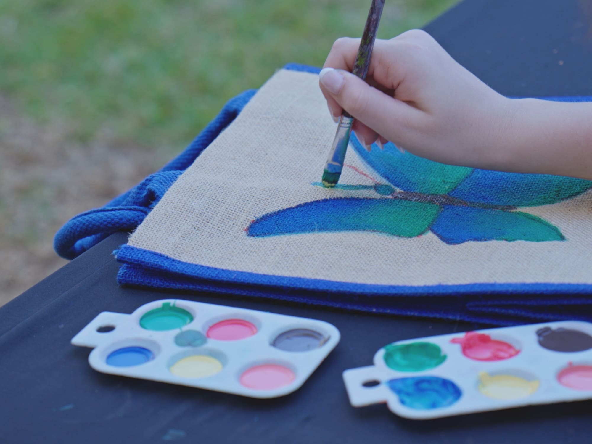 a hand painting on a canvas