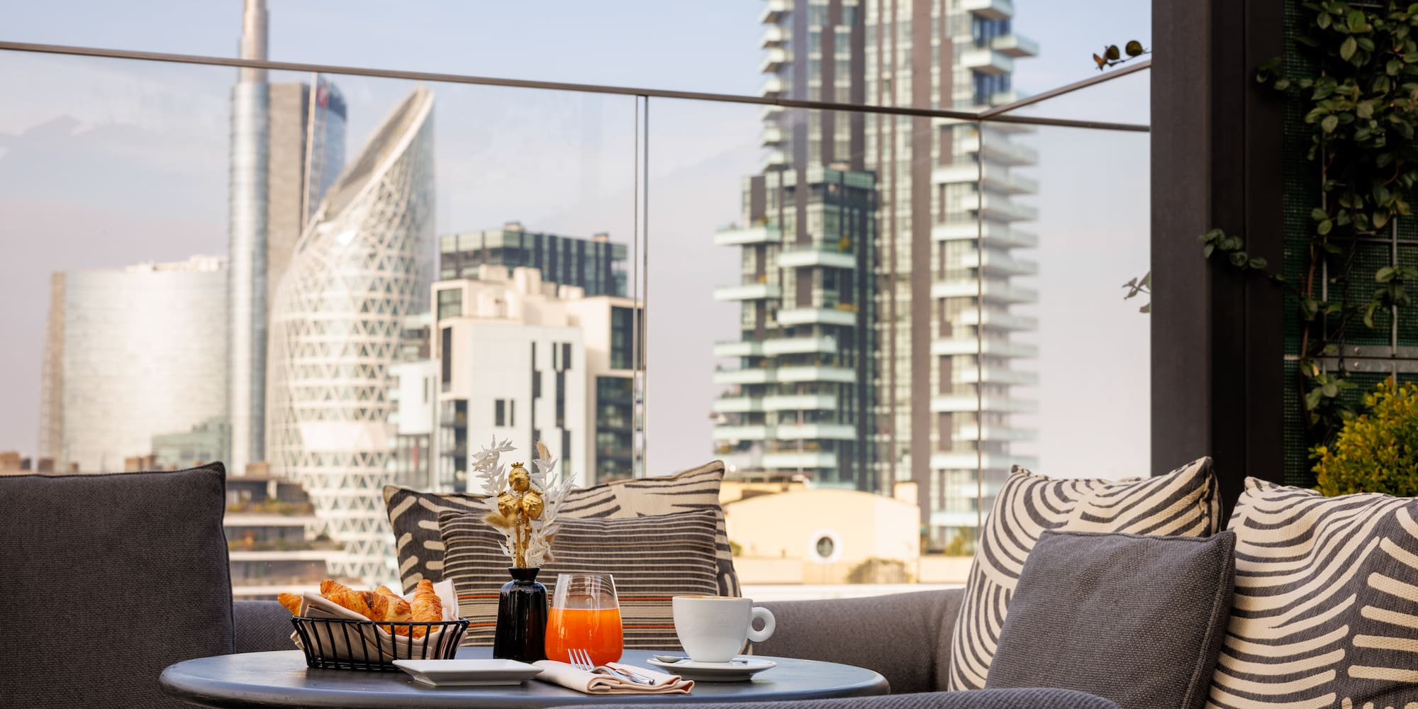 a table with food and drinks on it