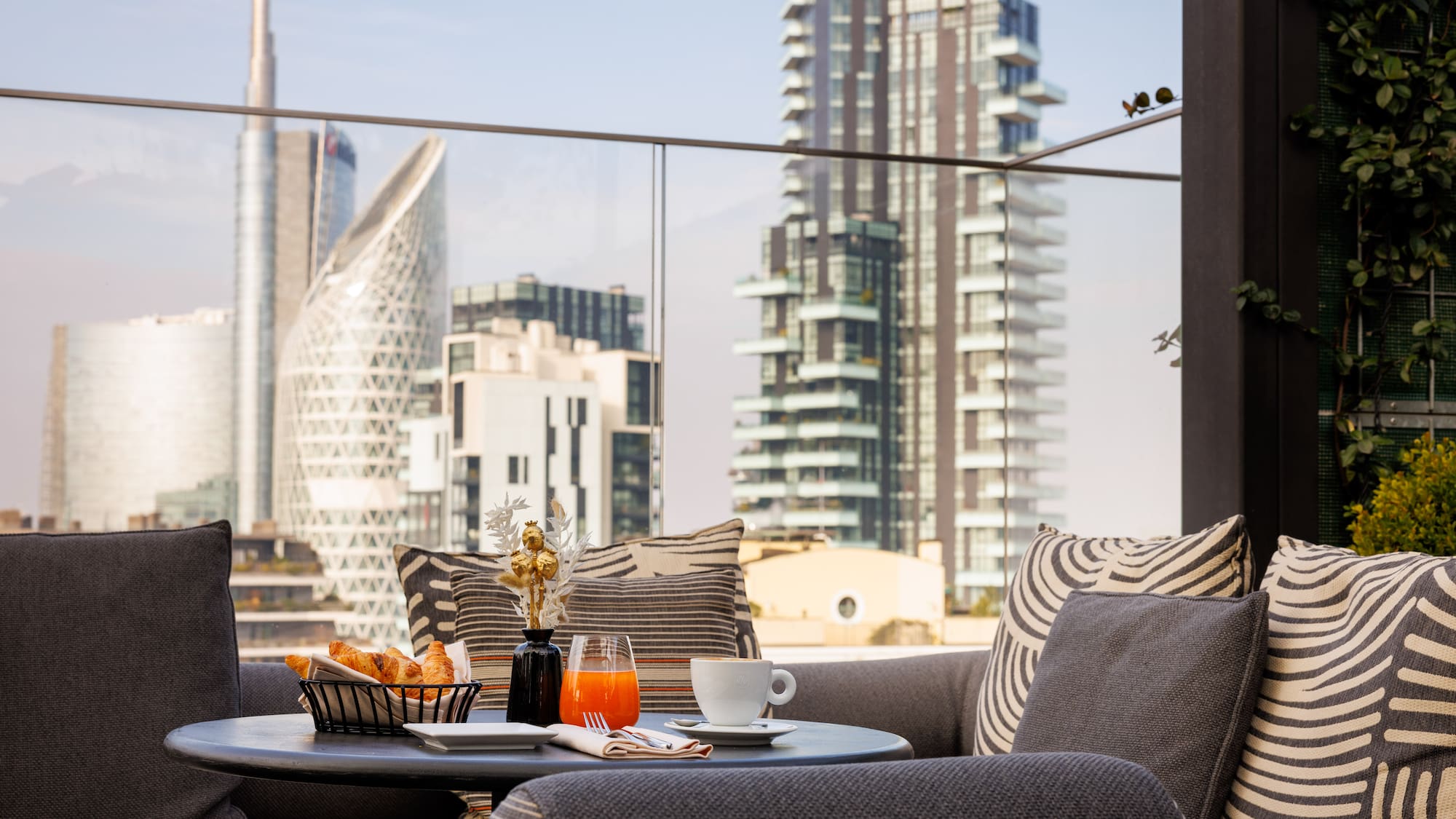 a table with food and drinks on it