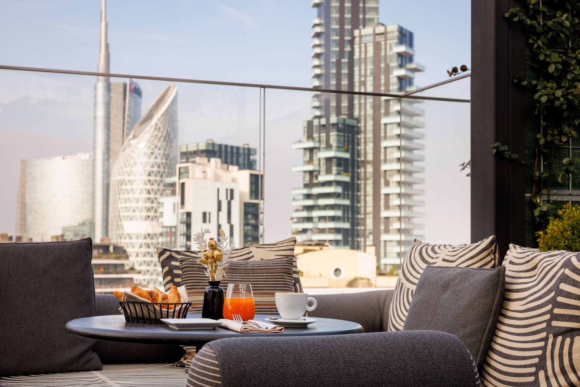 a table with food and drinks on it