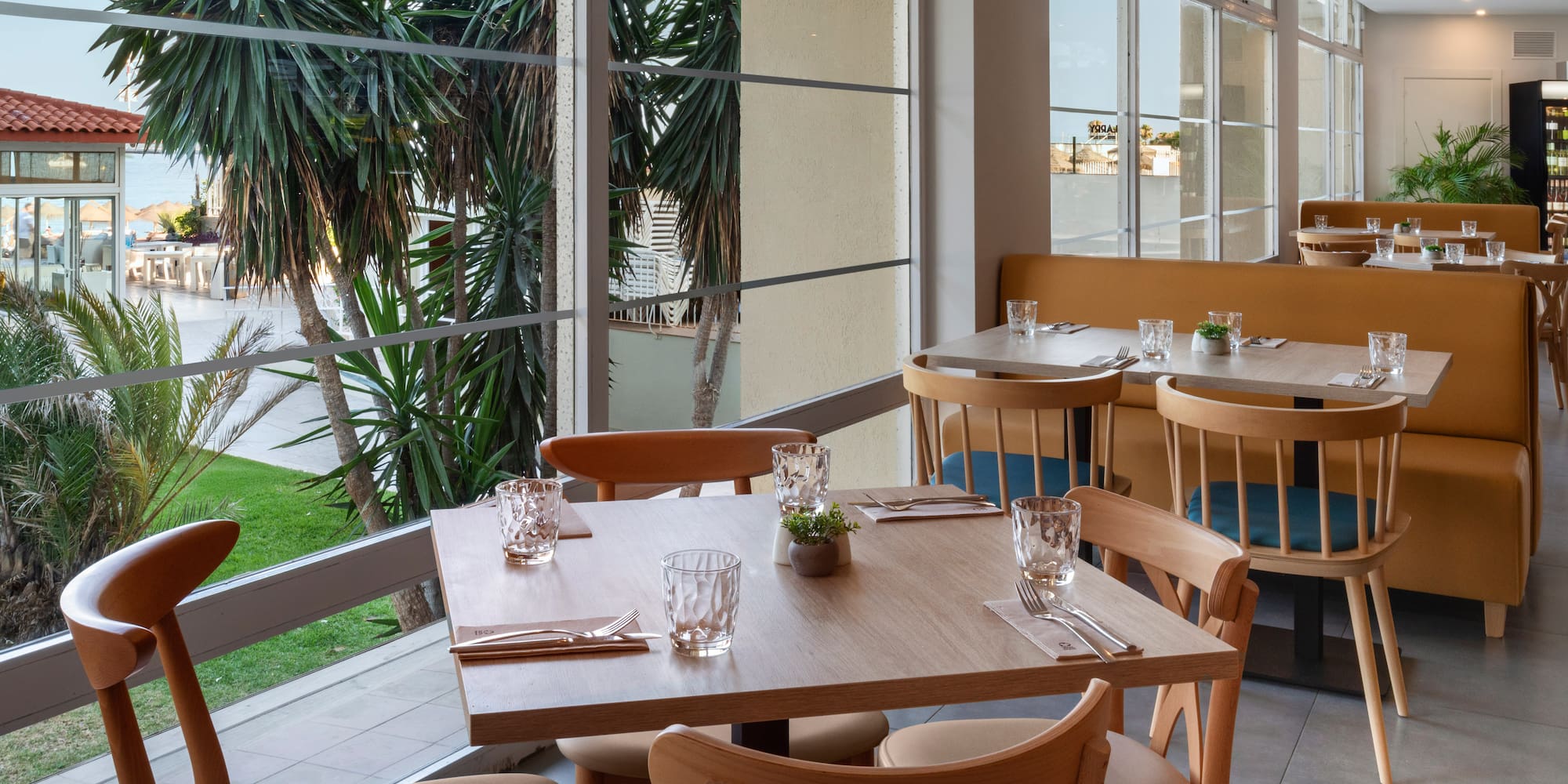 a table set up in a restaurant