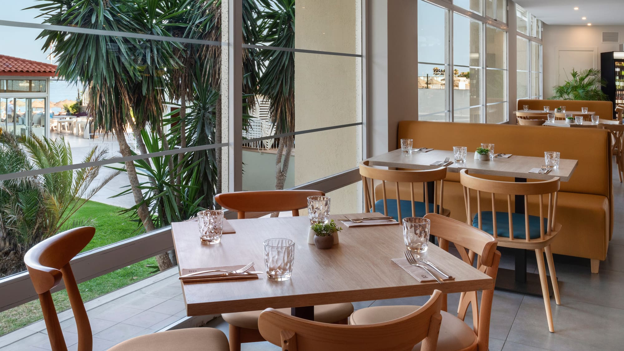 a table set up in a restaurant