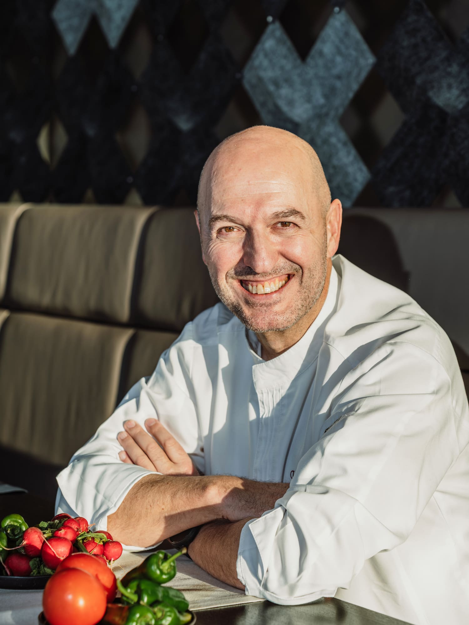 a man smiling at camera