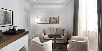 a room with a couch and a table