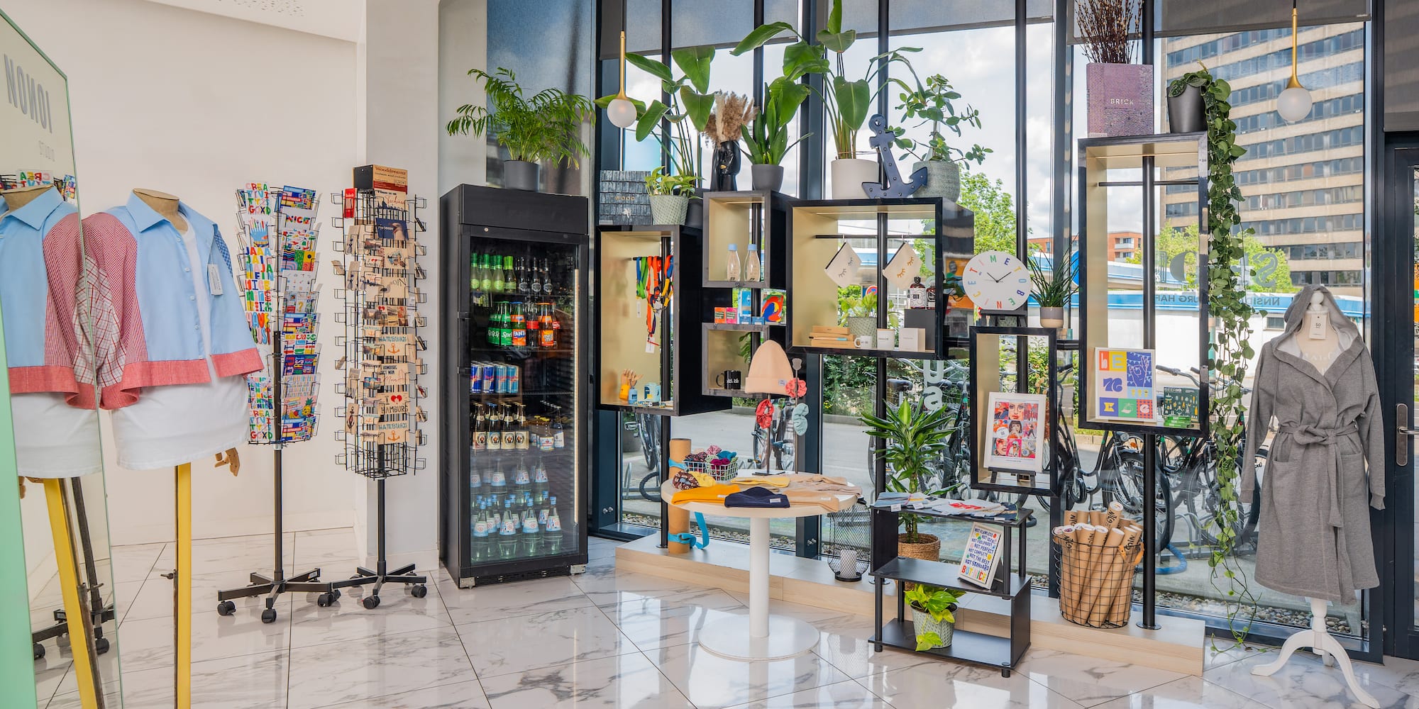 a store with shelves and shelves of goods