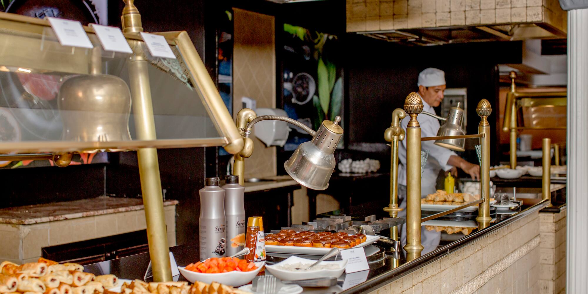 a kitchen with food on the counter