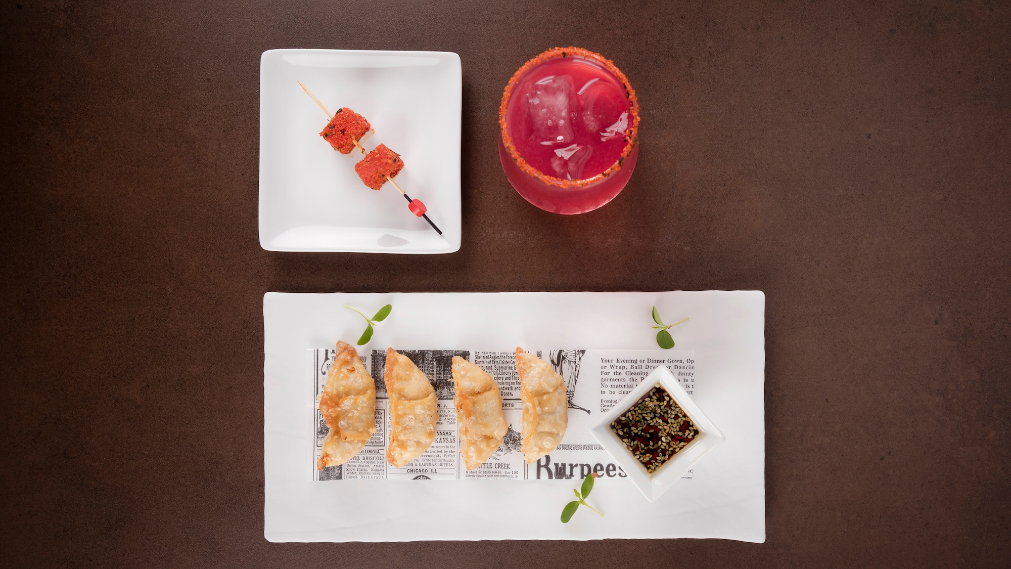 a plate of food and a drink