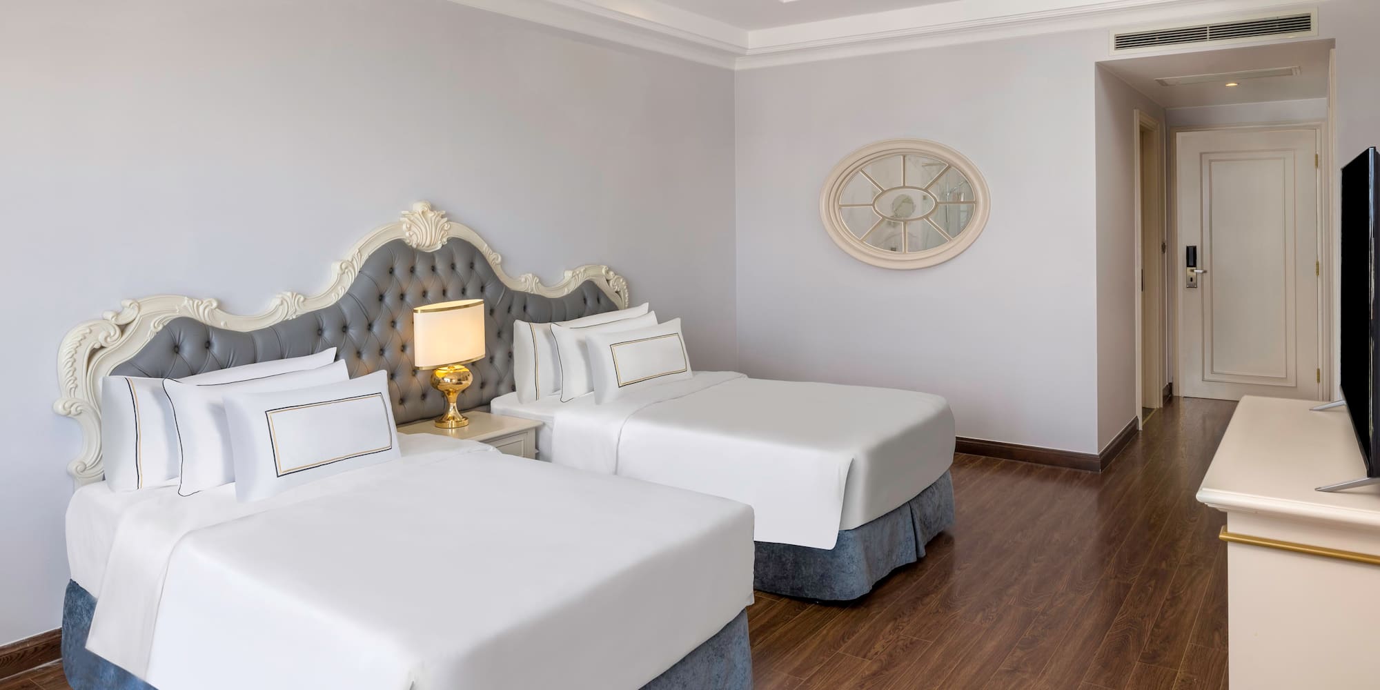 a room with two beds