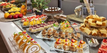 a table full of desserts