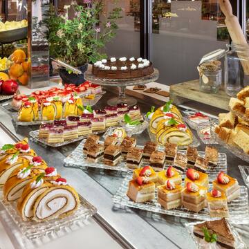 a table full of desserts
