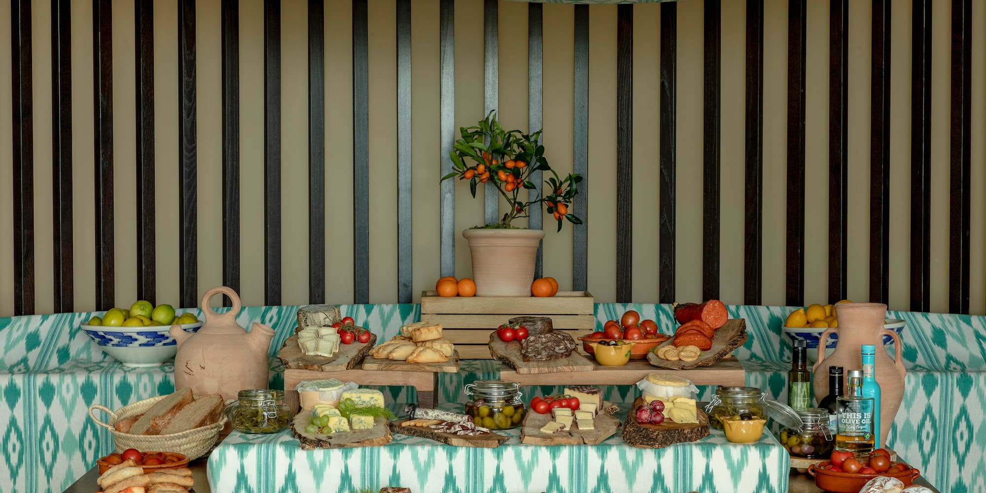 a table with food on it