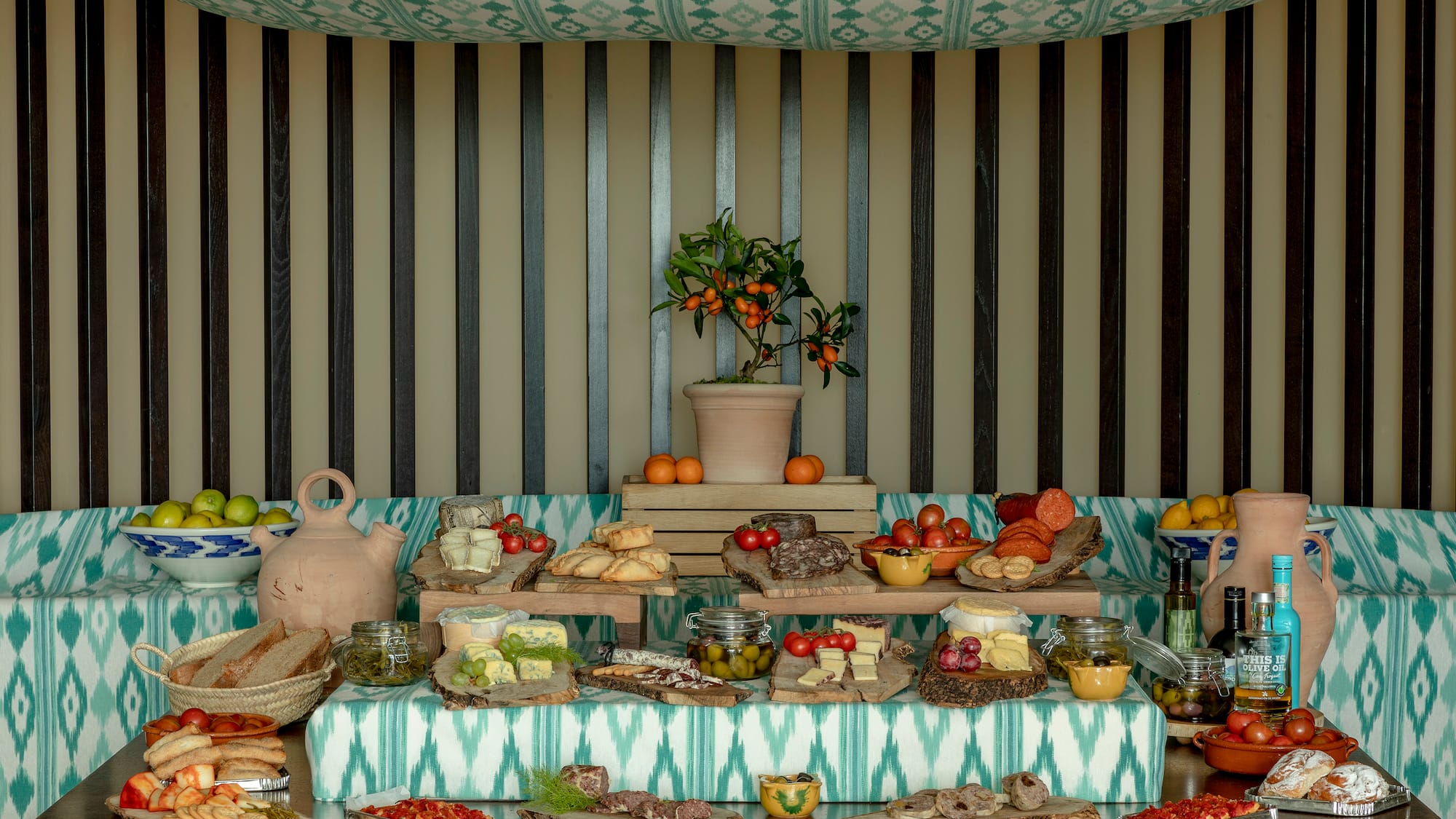 a table with food on it