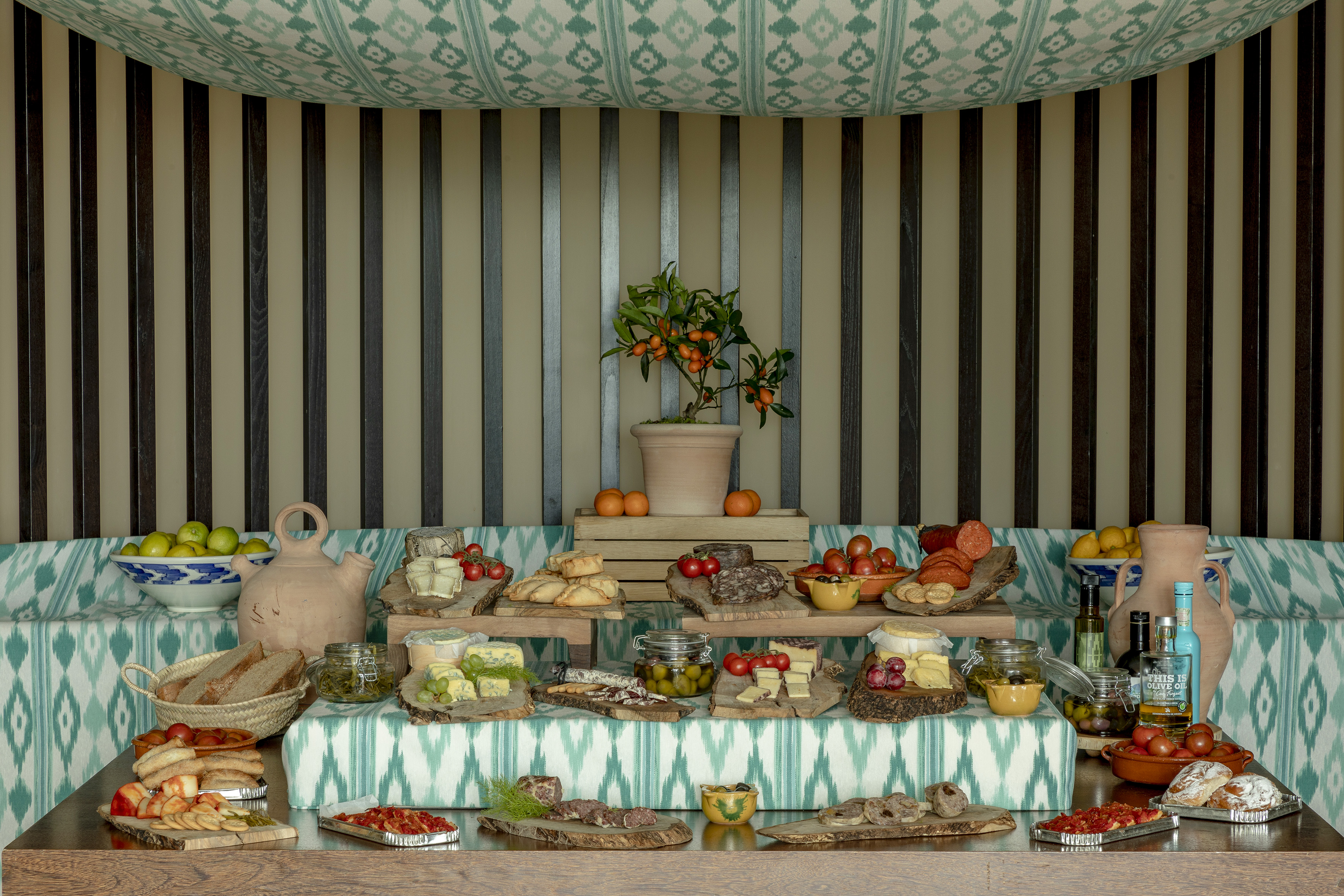 a table with food on it