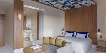 a room with a bed and a couch