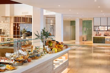a buffet in a hotel