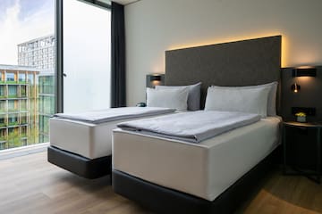 two beds in a room