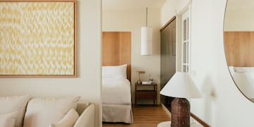 a room with a bed and a couch