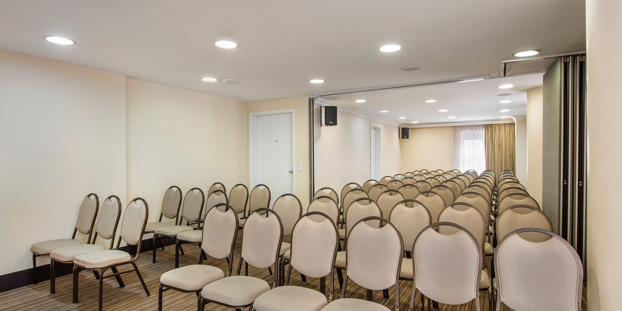 a room with many chairs