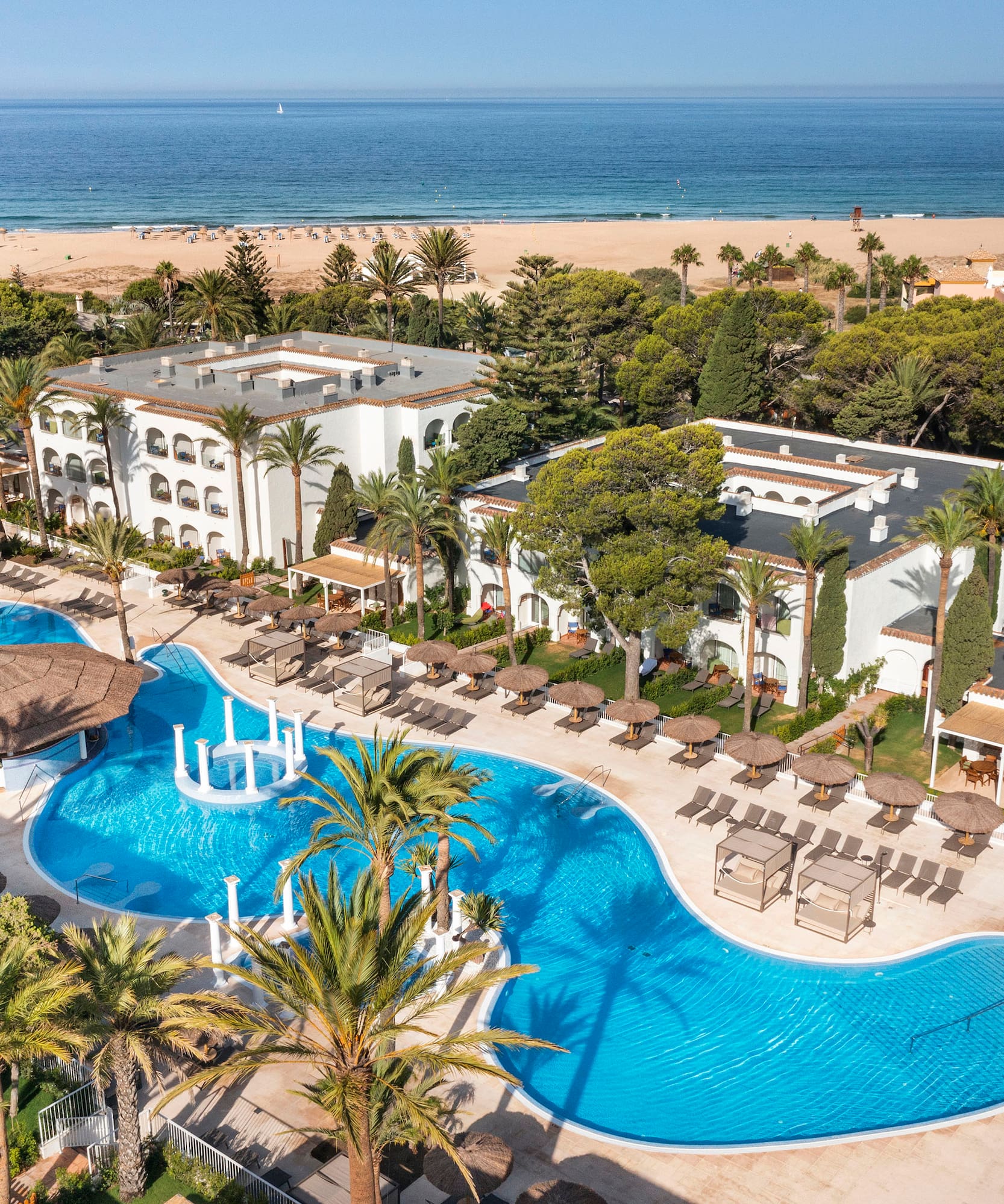 a swimming pool and a beach