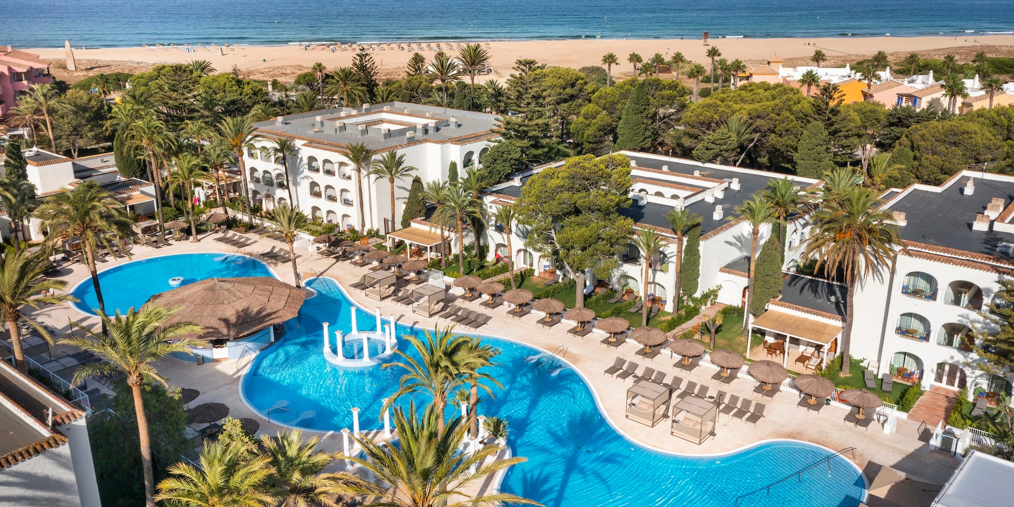 a swimming pool and a beach