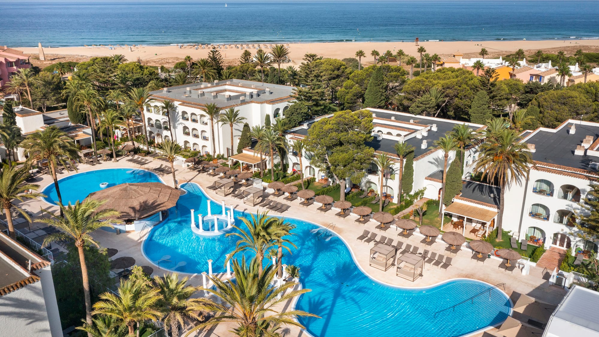 a swimming pool and a beach