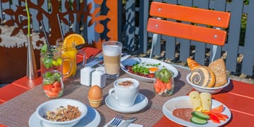 a table with food on it