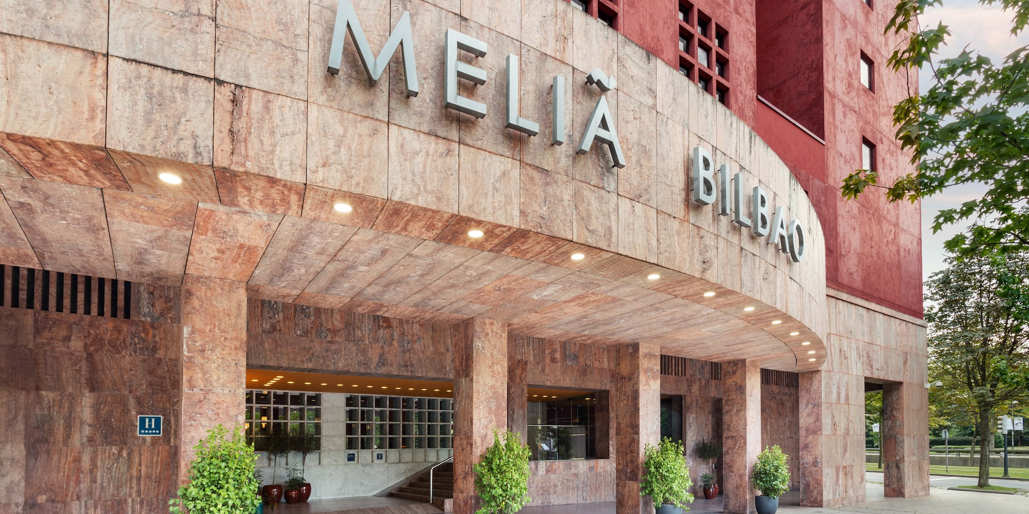 a building with a stone entrance