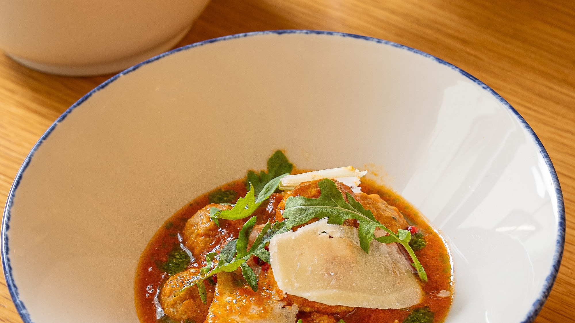 a bowl of soup and rice