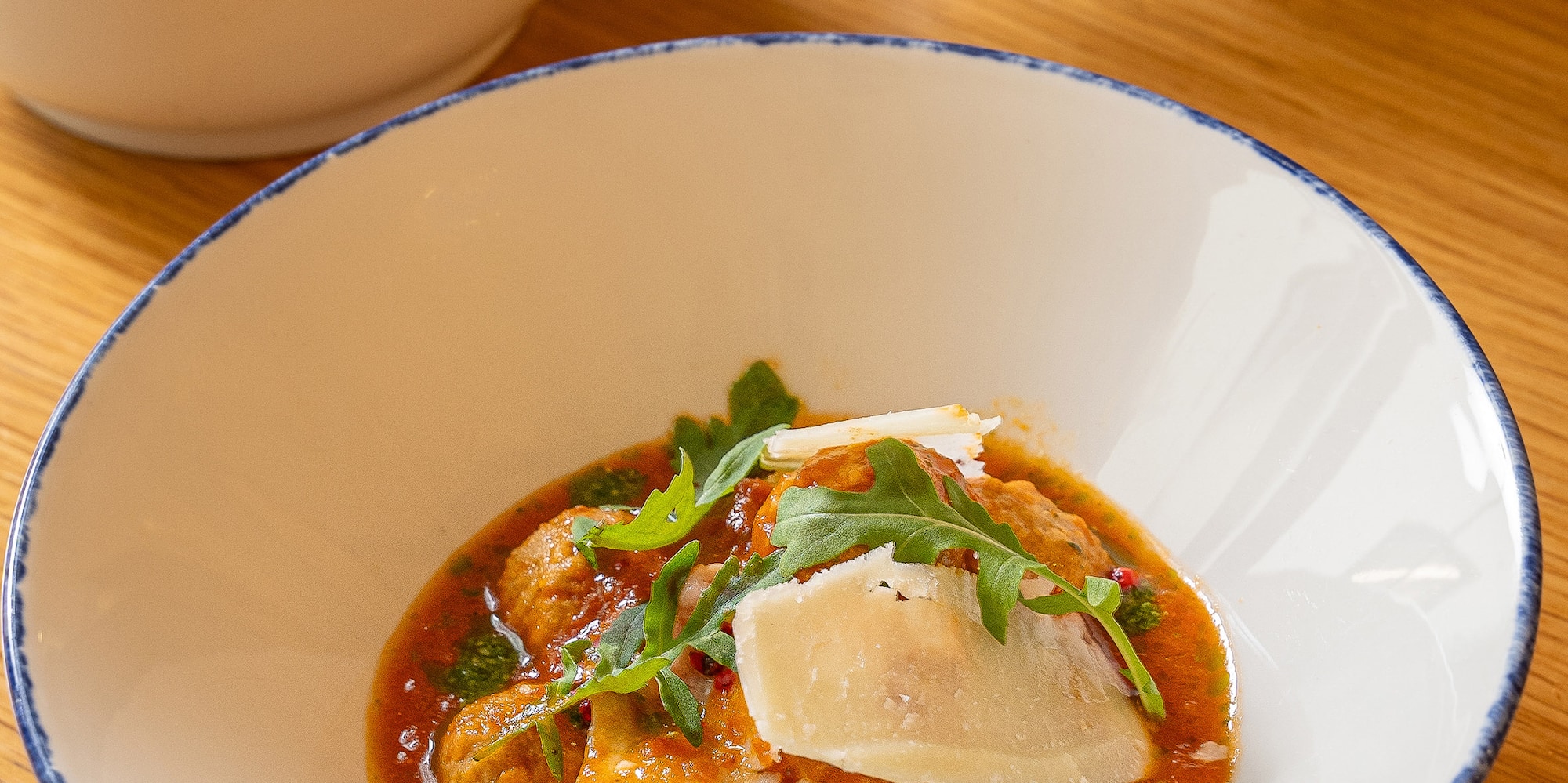 a bowl of soup and rice