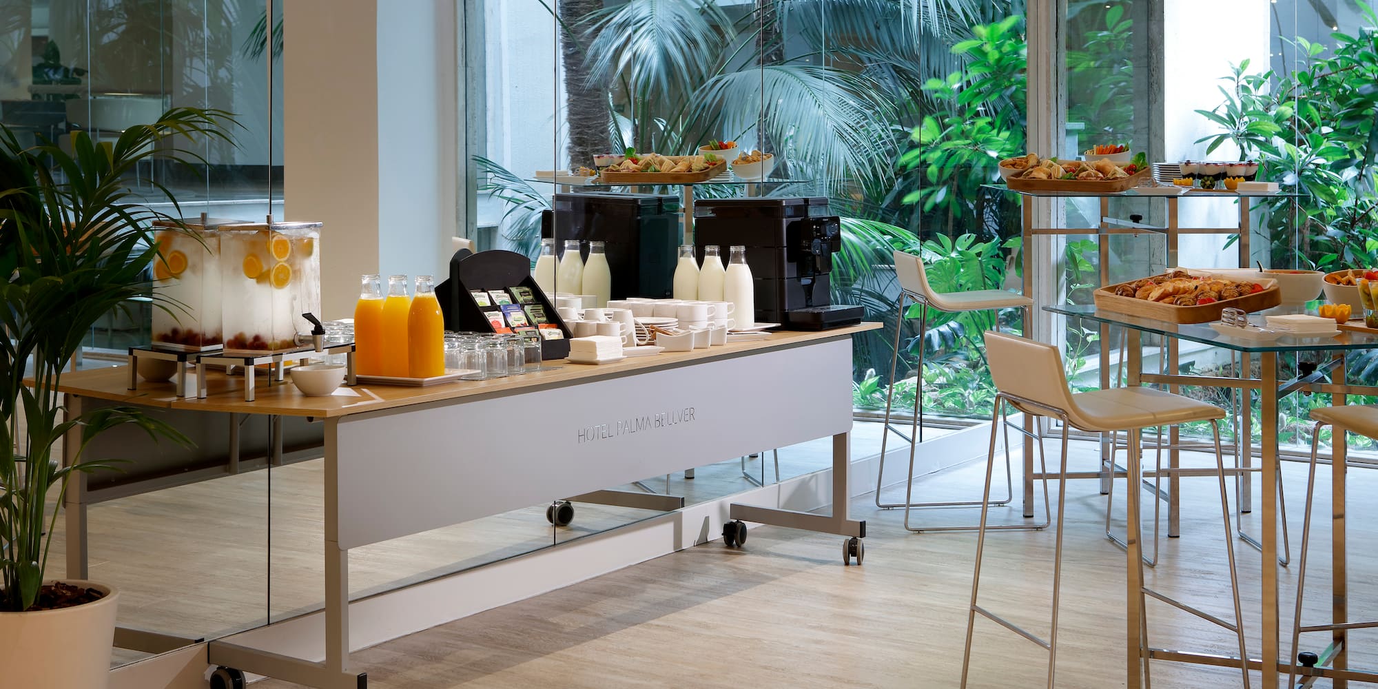 a table with food on it