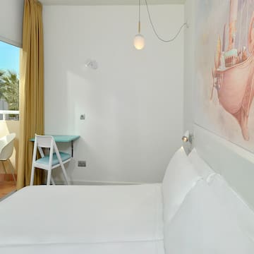 a bed in a room
