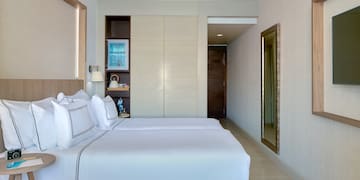 a bed in a room