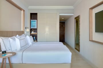 a bed in a room