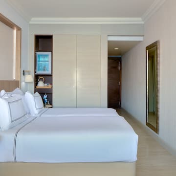 a bed in a room