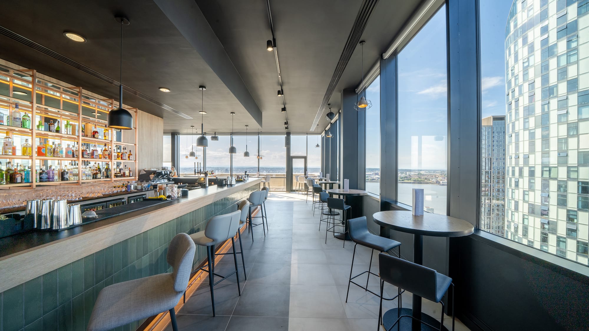 a room with tables and chairs