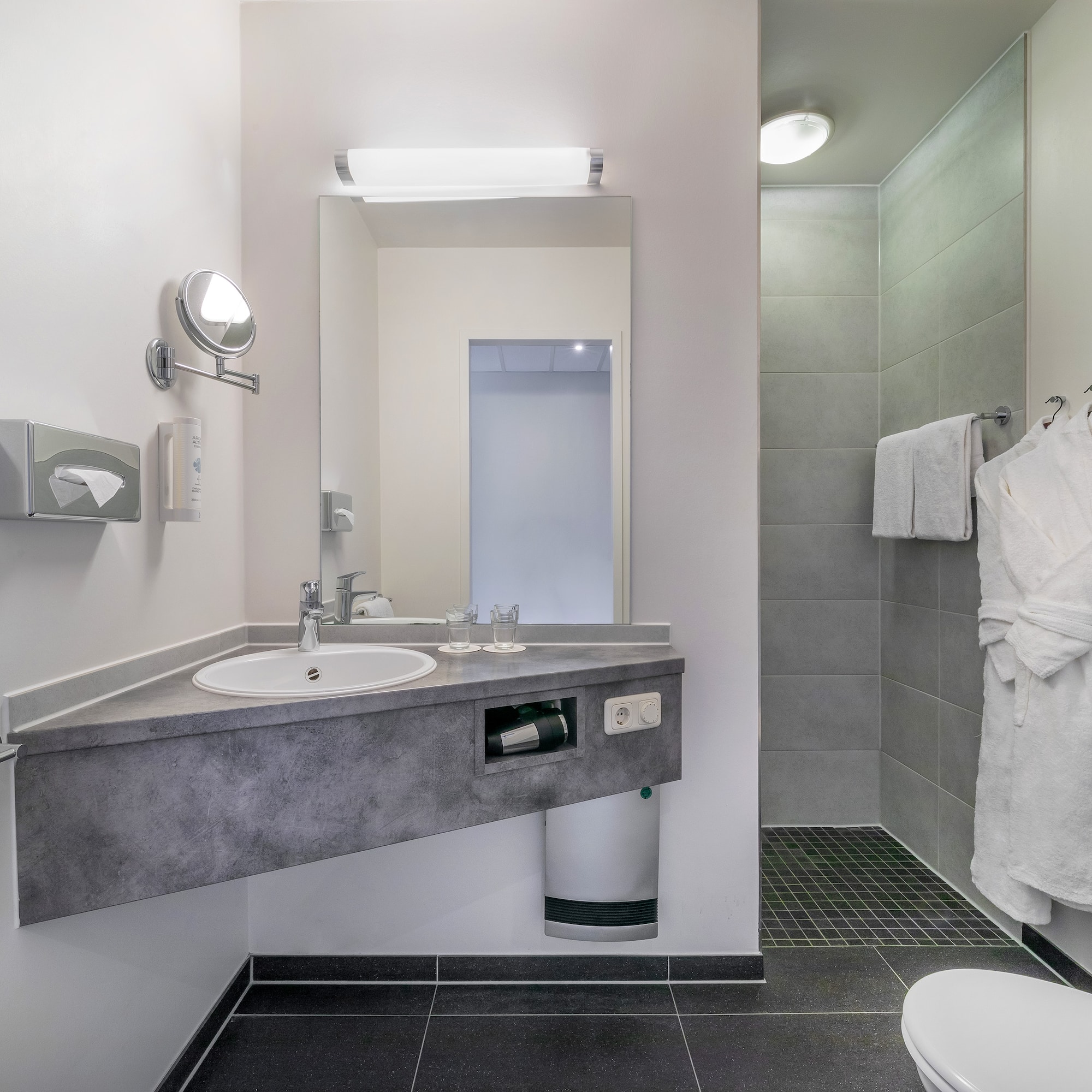 a bathroom with a sink and a toilet