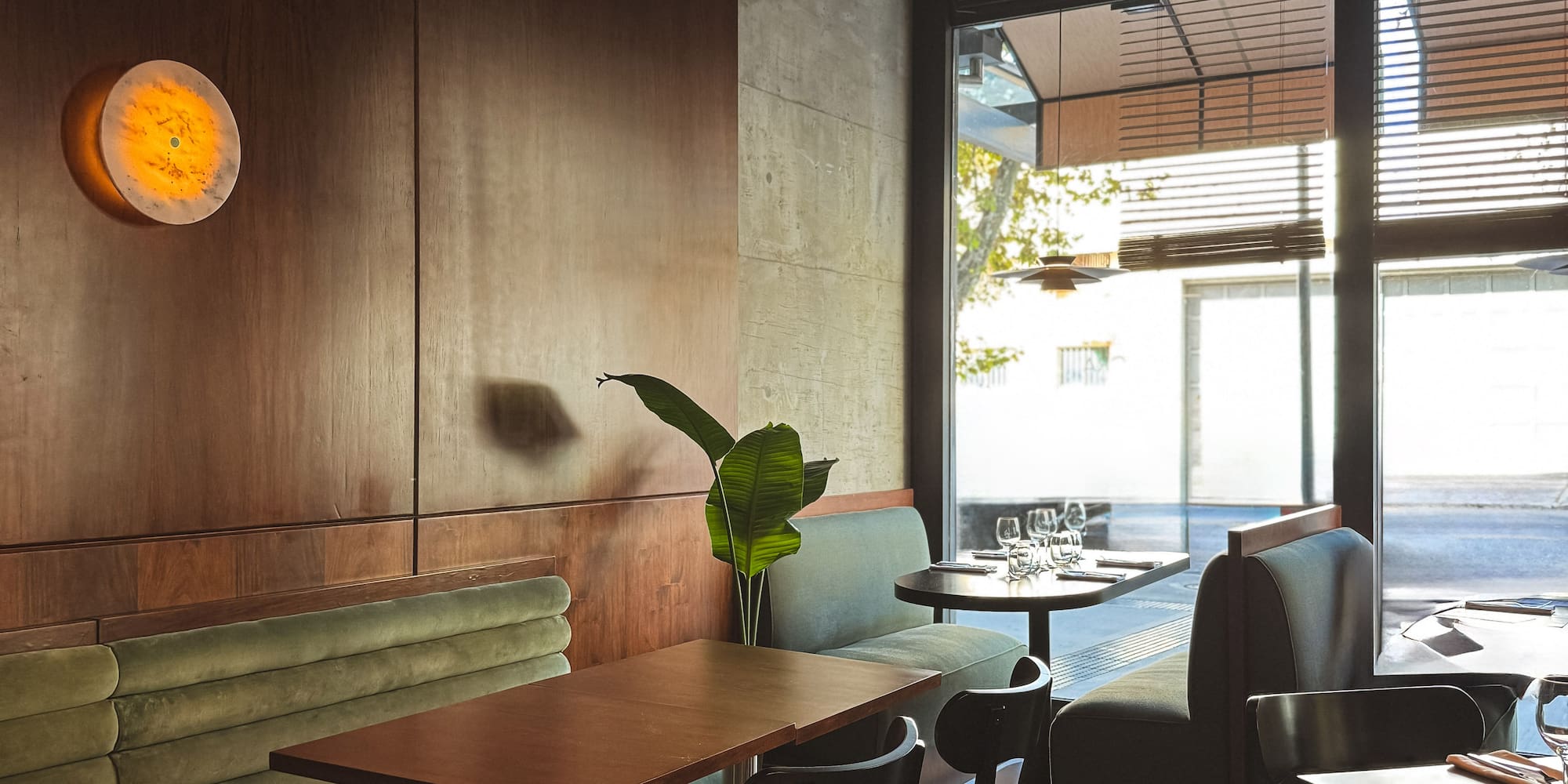 a restaurant with tables and chairs