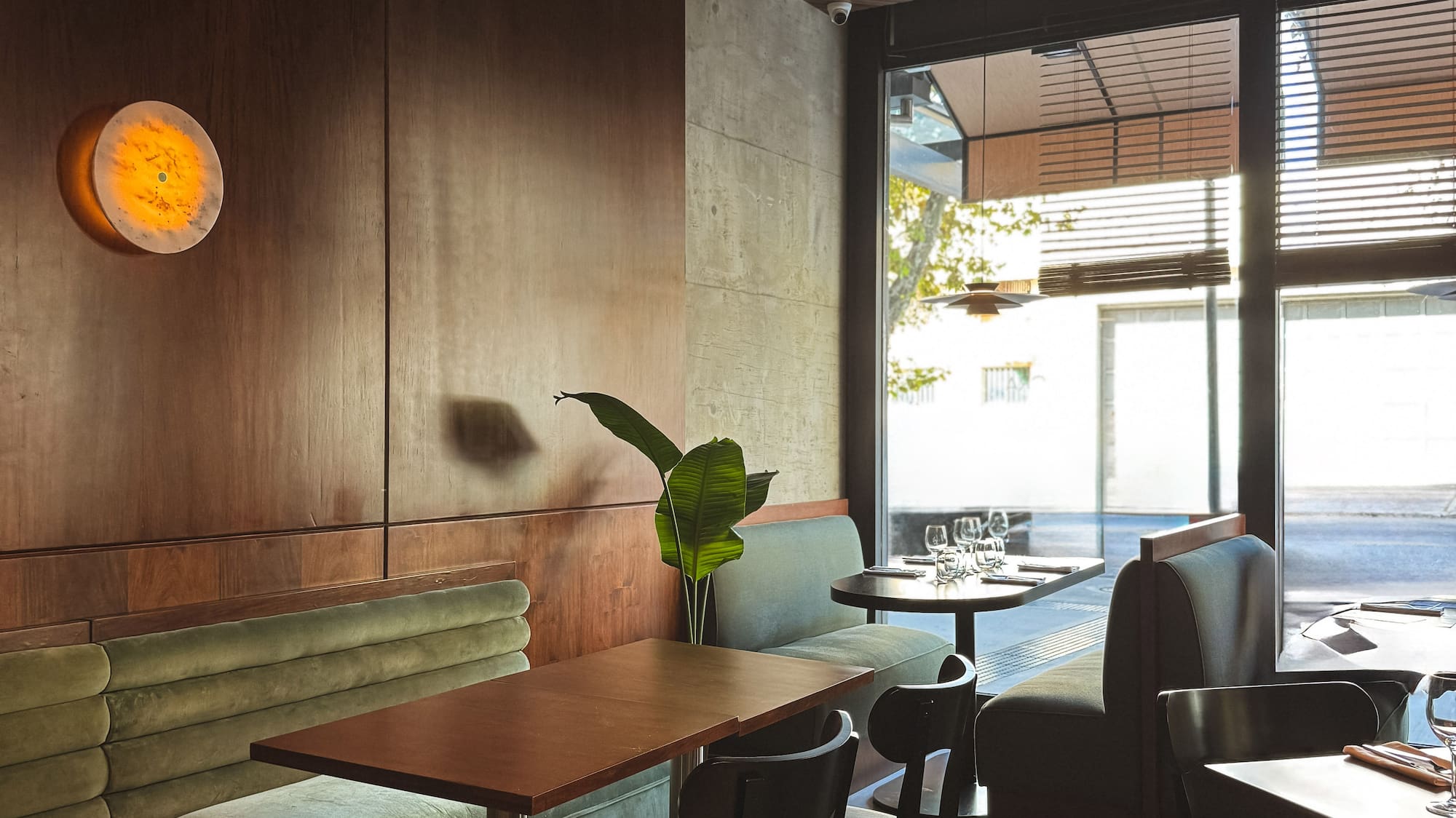 a restaurant with tables and chairs