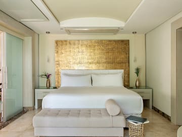 a bed in a room
